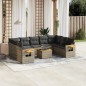 vidaXL Set de sofás de jardín 10 pzas con cojines ratán sintético gris vidaXL Set de sofás de jardín 10 pzas con cojines ratán sintético gris