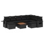 vidaXL Set de sofás de jardín 10 pzas cojines ratán sintético negro vidaXL Set de sofás de jardín 10 pzas cojines ratán sintético negro