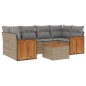 vidaXL Set sofás de jardín 7 piezas y cojines ratán sintético beige
