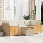vidaXL Set sofás de jardín 7 piezas y cojines ratán sintético beige vidaXL Set sofás de jardín 7 piezas y cojines ratán sintético beige