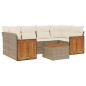 vidaXL Set sofás de jardín 7 piezas y cojines ratán sintético beige vidaXL Set sofás de jardín 7 piezas y cojines ratán sintético beige