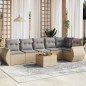 vidaXL Set sofás de jardín 7 piezas y cojines ratán sintético beige vidaXL Set sofás de jardín 7 piezas y cojines ratán sintético beige