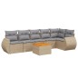 vidaXL Set sofás de jardín 7 piezas y cojines ratán sintético beige vidaXL Set sofás de jardín 7 piezas y cojines ratán sintético beige