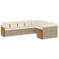 vidaXL Set de sofás de jardín 9 pzas con cojines ratán sintético beige vidaXL Set de sofás de jardín 9 pzas con cojines ratán sintético beige