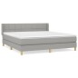 vidaXL Cama box spring con colchón tela gris claro 160x200 cm vidaXL Cama box spring con colchón tela gris claro 160x200 cm