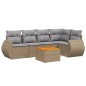 vidaXL Juego de sofás jardín con cojines 6 pzas ratán sintético beige vidaXL Juego de sofás jardín con cojines 6 pzas ratán sintético beige