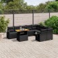 vidaXL Set de sofás de jardín 10 pzas cojines ratán sintético negro