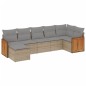 vidaXL Set sofás de jardín 7 piezas y cojines ratán sintético beige vidaXL Set sofás de jardín 7 piezas y cojines ratán sintético beige