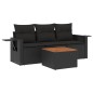 vidaXL Juego de sofás jardín 4 pzas con cojines ratán sintético negro vidaXL Juego de sofás jardín 4 pzas con cojines ratán sintético negro