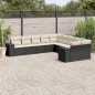 vidaXL Set de sofás de jardín 10 pzas cojines ratán sintético negro vidaXL Set de sofás de jardín 10 pzas cojines ratán sintético negro
