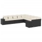 vidaXL Set de sofás de jardín 10 pzas cojines ratán sintético negro vidaXL Set de sofás de jardín 10 pzas cojines ratán sintético negro