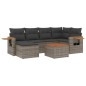 vidaXL Set de sofás de jardín 7 piezas con cojines ratán PE gris vidaXL Set de sofás de jardín 7 piezas con cojines ratán PE gris