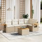 vidaXL Juego de sofás jardín con cojines 6 pzas ratán sintético beige vidaXL Juego de sofás jardín con cojines 6 pzas ratán sintético beige