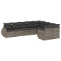 vidaXL Set de muebles de jardín 9 pzas y cojines ratán sintético gris vidaXL Set de muebles de jardín 9 pzas y cojines ratán sintético gris