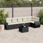 vidaXL Set de comedor de jardín 7 pzas y cojines ratán sintético negro vidaXL Set de comedor de jardín 7 pzas y cojines ratán sintético negro