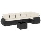 vidaXL Set de comedor de jardín 7 pzas y cojines ratán sintético negro vidaXL Set de comedor de jardín 7 pzas y cojines ratán sintético negro