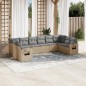 vidaXL Juego de sofás jardín con cojines beige 10 pzas ratán sintético vidaXL Juego de sofás jardín con cojines beige 10 pzas ratán sintético