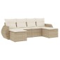 vidaXL Juego de sofás jardín con cojines 6 pzas ratán sintético beige vidaXL Juego de sofás jardín con cojines 6 pzas ratán sintético beige