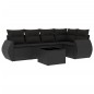 vidaXL Set de sofás de jardín 6 piezas y cojines ratán sintético negro vidaXL Set de sofás de jardín 6 piezas y cojines ratán sintético negro