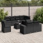 vidaXL Set de sofás de jardín 8 piezas y cojines ratán sintético negro vidaXL Set de sofás de jardín 8 piezas y cojines ratán sintético negro