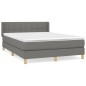 vidaXL Cama box spring con colchón tela gris oscuro 140x200 cm vidaXL Cama box spring con colchón tela gris oscuro 140x200 cm