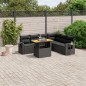 vidaXL Set de comedor de jardín 7 pzas y cojines ratán sintético negro vidaXL Set de comedor de jardín 7 pzas y cojines ratán sintético negro