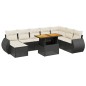vidaXL Set de sofás de jardín 8 piezas y cojines ratán sintético negro vidaXL Set de sofás de jardín 8 piezas y cojines ratán sintético negro