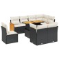 vidaXL Set de sofás de jardín 8 piezas y cojines ratán sintético negro
