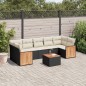 vidaXL Set de sofás de jardín 8 piezas y cojines ratán sintético negro vidaXL Set de sofás de jardín 8 piezas y cojines ratán sintético negro