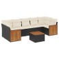vidaXL Set de sofás de jardín 8 piezas y cojines ratán sintético negro vidaXL Set de sofás de jardín 8 piezas y cojines ratán sintético negro