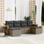 vidaXL Set de muebles de jardín 6 pzas y cojines ratán sintético gris