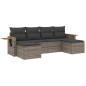vidaXL Set de muebles de jardín 6 pzas y cojines ratán sintético gris