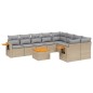vidaXL Juego de sofás jardín con cojines beige 10 pzas ratán sintético vidaXL Juego de sofás jardín con cojines beige 10 pzas ratán sintético