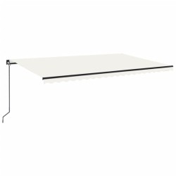 vidaXL Toldo retráctil manual color crema 500x300 cm