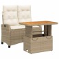 vidaXL Set comedor de jardín 2 pzas con cojines ratán sintético beige vidaXL Set comedor de jardín 2 pzas con cojines ratán sintético beige