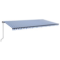 vidaXL Toldo retráctil manual con luz LED azul y blanco 600x300 cm
