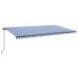 vidaXL Toldo retráctil manual con luz LED azul y blanco 600x300 cm vidaXL Toldo retráctil manual con luz LED azul y blanco 600x300 cm