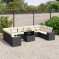 vidaXL Set de sofás de jardín 11 pzas y cojines ratán sintético negro vidaXL Set de sofás de jardín 11 pzas y cojines ratán sintético negro