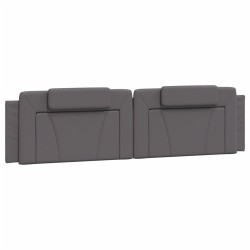 vidaXL Cabecero de cama acolchado cuero sintético gris 200 cm