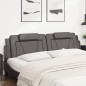 vidaXL Cabecero de cama acolchado cuero sintético gris 200 cm