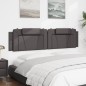 vidaXL Cabecero de cama acolchado cuero sintético gris 200 cm