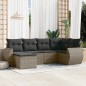 vidaXL Set de muebles de jardín 6 pzas y cojines ratán sintético gris vidaXL Set de muebles de jardín 6 pzas y cojines ratán sintético gris