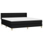 vidaXL Cama box spring con colchón tela negro 160x200 cm vidaXL Cama box spring con colchón tela negro 160x200 cm