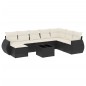 vidaXL Set de sofás de jardín 8 piezas y cojines ratán sintético negro vidaXL Set de sofás de jardín 8 piezas y cojines ratán sintético negro
