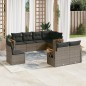 vidaXL Set de sofás de jardín 8 pzas y cojines ratán sintético gris vidaXL Set de sofás de jardín 8 pzas y cojines ratán sintético gris