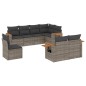 vidaXL Set de sofás de jardín 8 pzas y cojines ratán sintético gris vidaXL Set de sofás de jardín 8 pzas y cojines ratán sintético gris