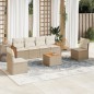 vidaXL Set sofás de jardín 7 piezas y cojines ratán sintético beige vidaXL Set sofás de jardín 7 piezas y cojines ratán sintético beige