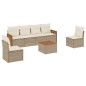 vidaXL Set sofás de jardín 7 piezas y cojines ratán sintético beige vidaXL Set sofás de jardín 7 piezas y cojines ratán sintético beige