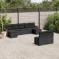 vidaXL Set de sofás de jardín 8 piezas y cojines ratán sintético negro vidaXL Set de sofás de jardín 8 piezas y cojines ratán sintético negro