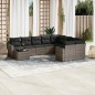 vidaXL Set de sofás de jardín 10 pzas con cojines ratán sintético gris vidaXL Set de sofás de jardín 10 pzas con cojines ratán sintético gris